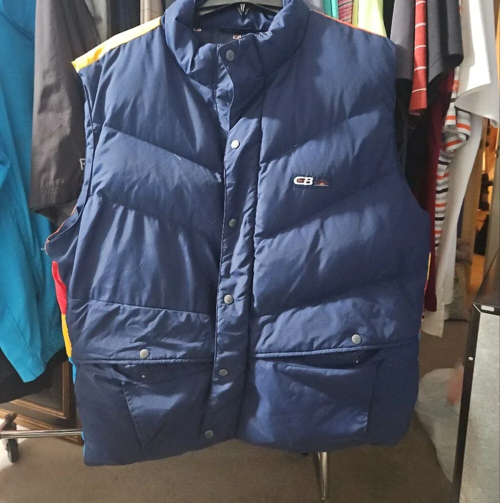 CB Sport Men’s Colorblock Sunset Puffer Vest - Yellow/Red/Blue